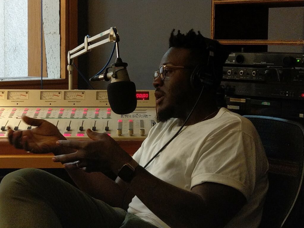 James T Green in the studio